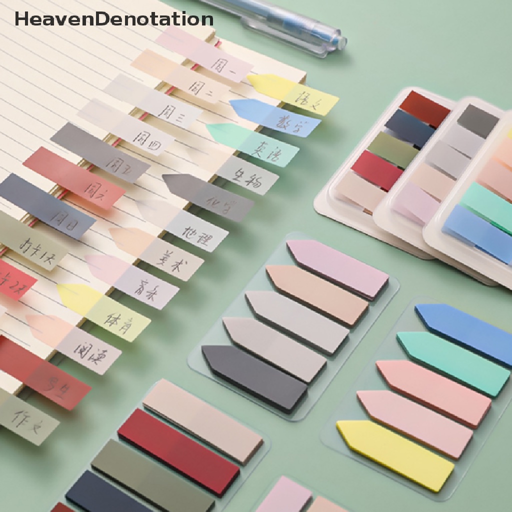 [HeavenDenotation] 100lembar Warna Vintage Sticky Notes Memo Pad Index Tabs Bookmark Alat Tulis HDV