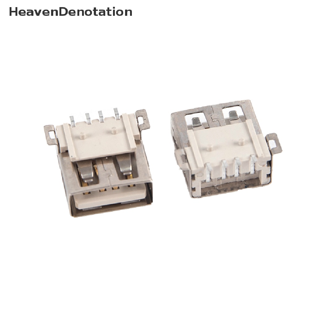 [HeavenDenotation] 10pcs USB2.0 Tipe A Standard Port Female Solder Jacks Konektor PCB Socket USB-A type SMT 4Pin HDV