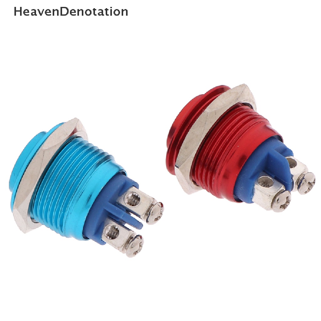 [HeavenDenotation] 1pc Saklar Tombol Tekan Momentary 16mm Waterproof Mount Button Switch HDV