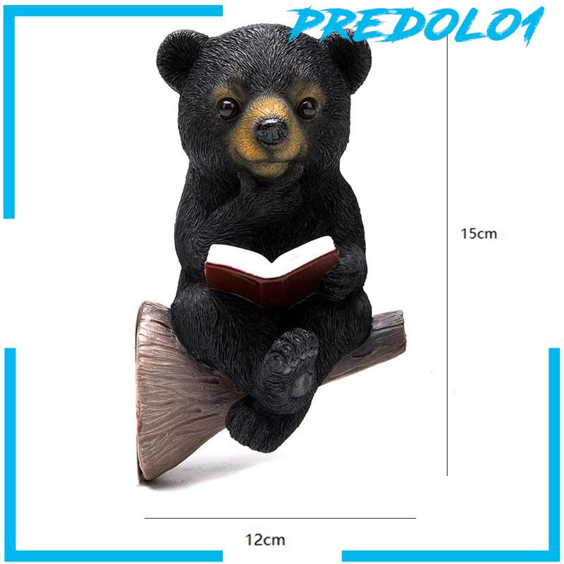 [Predolo1] Taman Black Bear Decor Patung Hadiah Tahan Lama Untuk Balkon Pindah Rumah Outdoor