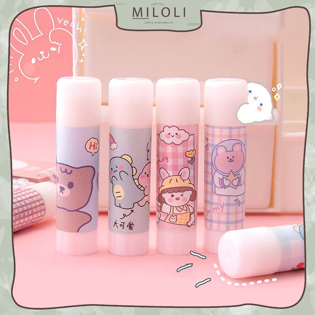 

[MILOLI] SOLID GUM GLUE STICK KARTUN Paper Lem Kertas Lem Stik Putar Made in Korea - F0193