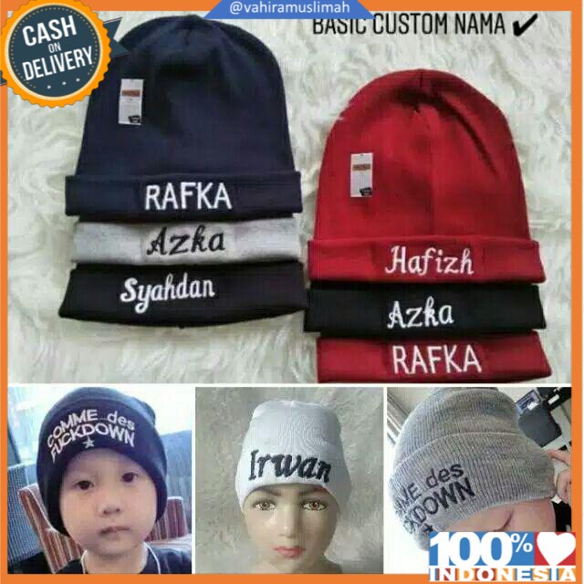 Kupluk Custom Anak Desain Suka Suka Bahan RAJUT 1 HARI JADI