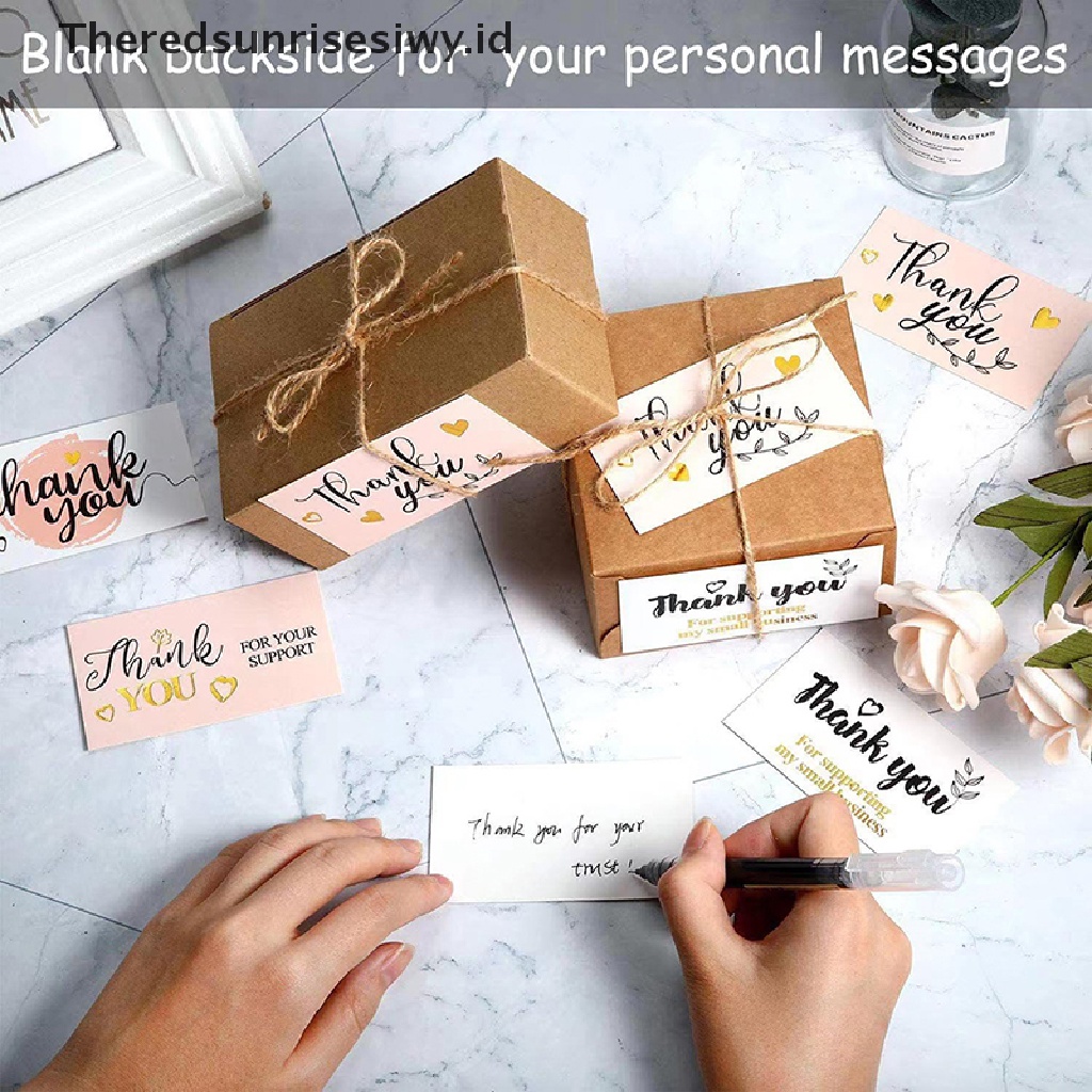 # Kado Mom &amp; PAPA DIY # 50pcs Thank You for Your Order Kartu Nama Gift Business Greeg Card~