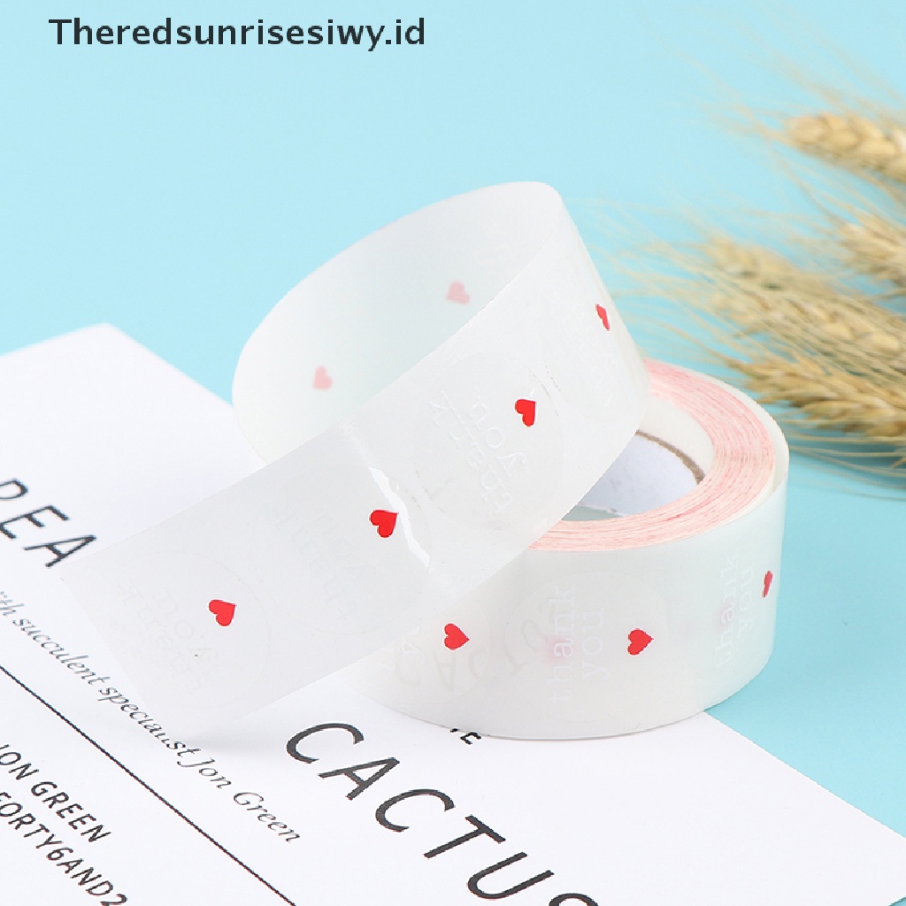 # Kado Mom &amp; PAPA DIY # 500pcs Label Segel Kertas Thank You Stiker Handmade Dengan Love Gift Bake Decor~