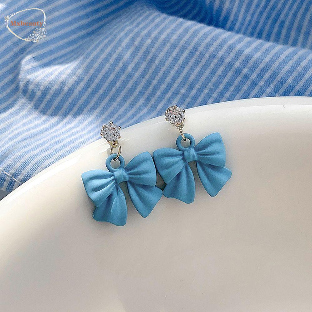 Mxbeauty Anting Wanita Fashion|Ikatan Simpul Biru Bunga Gadis Gaya Korea