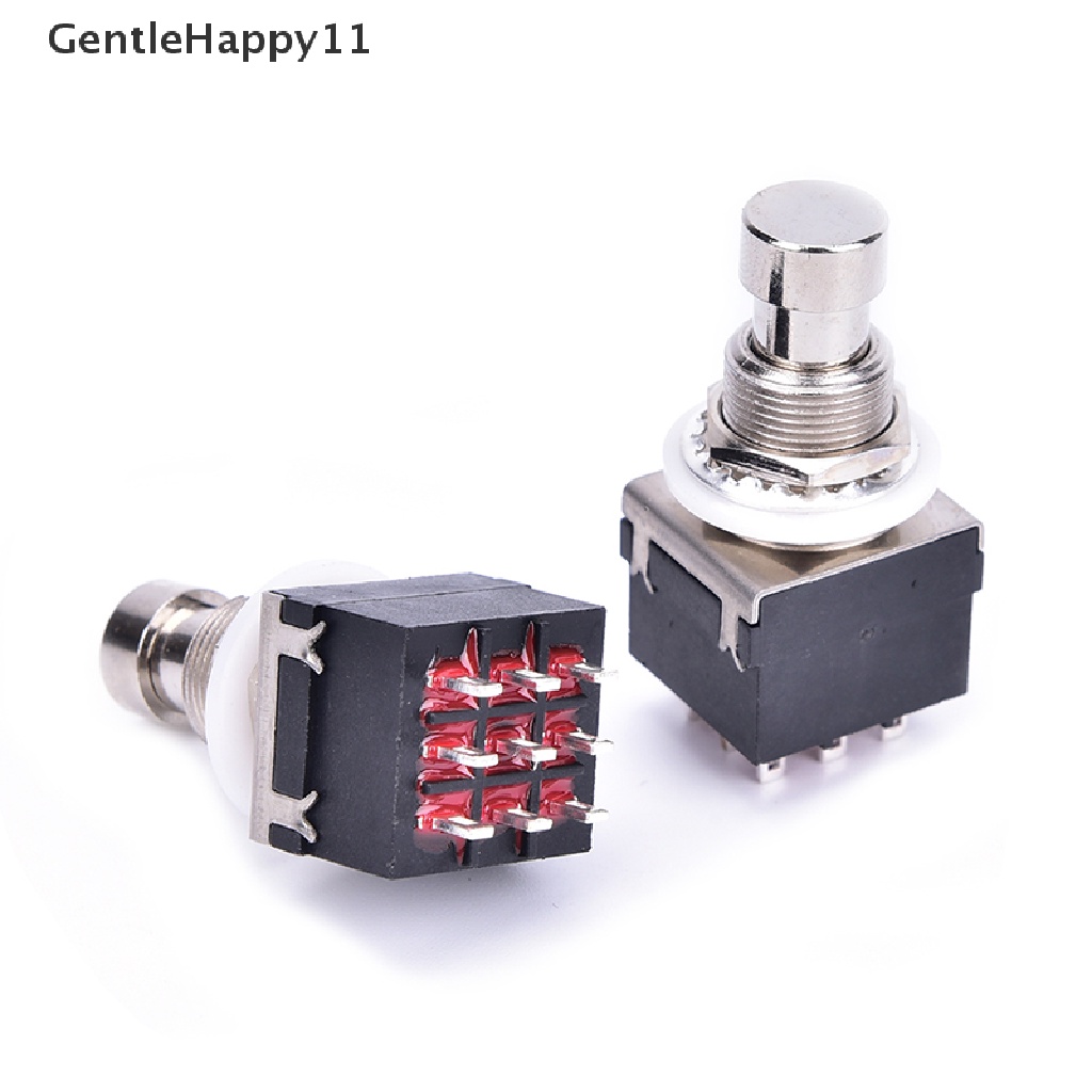 Gentlehappy 5pcs 3PDT 9-Pin Efek Gitar Injak Saklar Pedal Box Kaki Metal True Bypass id