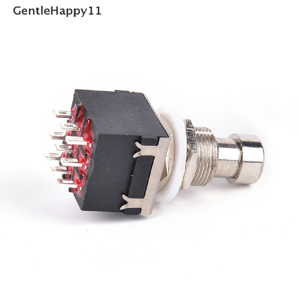 Gentlehappy 1x 9-pin 3PDT Efek Gitar Pedal Box Injak Kaki Metal Switch True Bypass black id