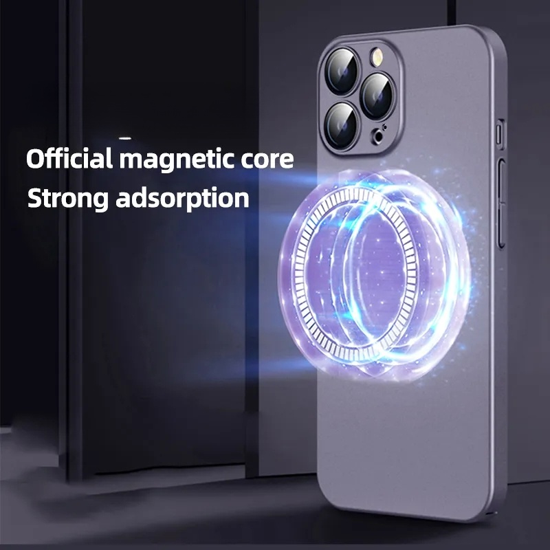 IPHONE Casing Lubang Logo Magnetik Premium ULTRA DISC Case Untuk Iphone14 13 12 11 Pro Max 14Plus PC Dengan Penutup Film Kamera