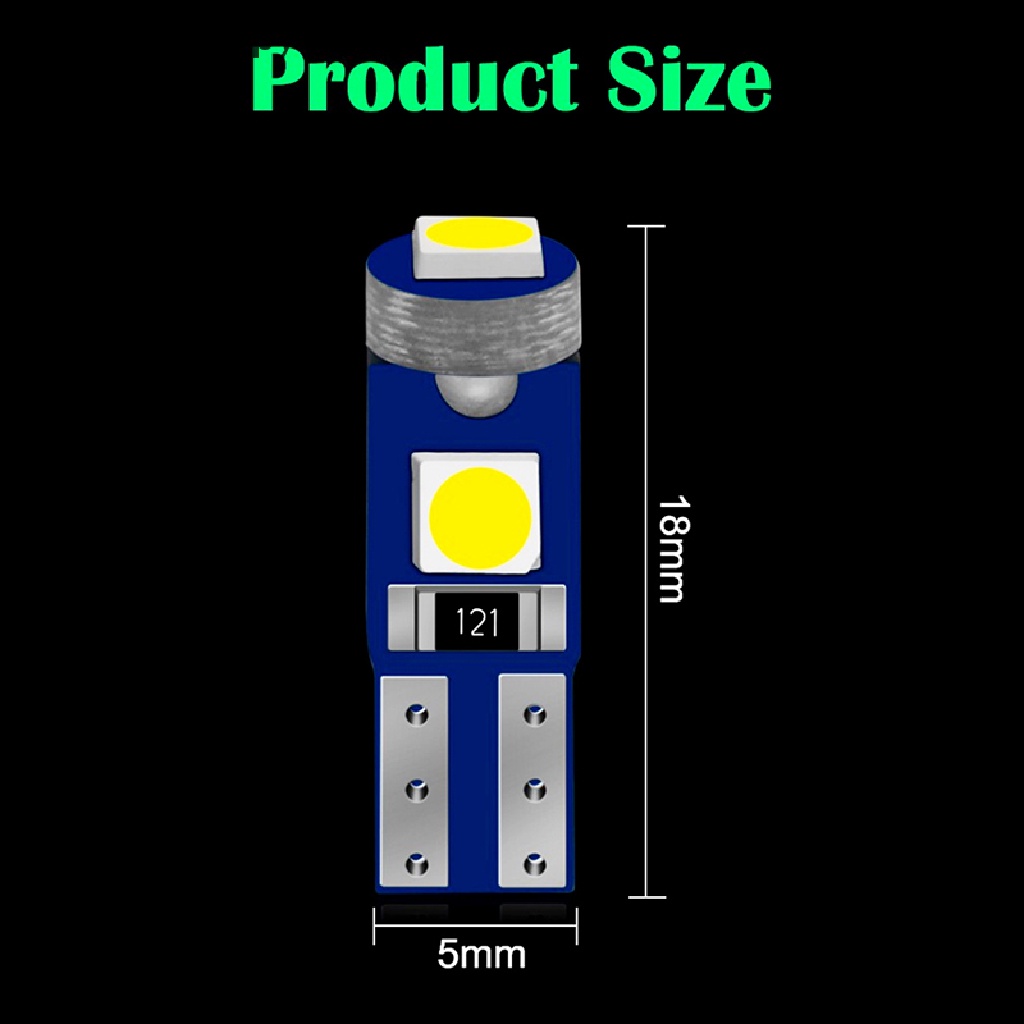 Gentlehappy T5 Bohlam Led 3smd 3030w3w W1.2W Led Canbus Lampu Interior Mobil Dashboard Warming id