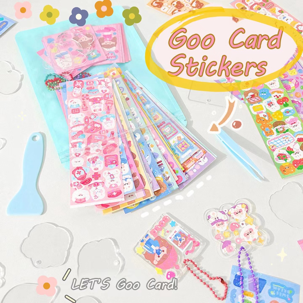 23 /58 /124/148pcs DIY Goo Card Dekorasi Set Kawaii Stiker Koleksi Jurnal Scrapbook Dekorasi Sticker DIY handbook