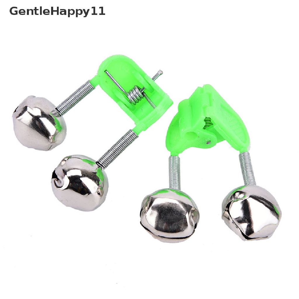 Gentlehappy 10Pcs Pancing Gigit alarm Lonceng twin bells clip alerter fishing tackle tool id