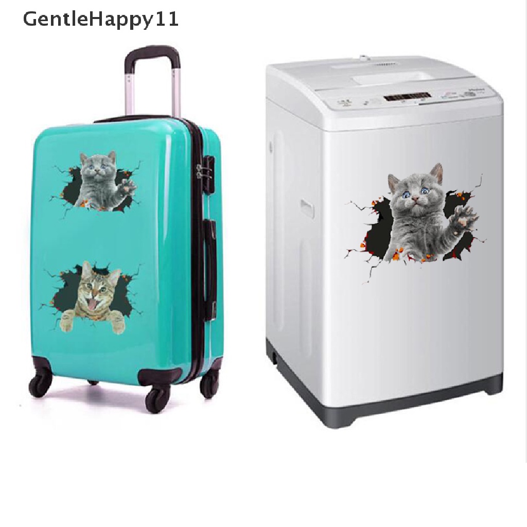 Gentlehappy Waterproof 3D Kucing Lucu Stiker Mobil Stiker Dinding Kamar Mandi Toilet Lucu Dekorasi Rumah id