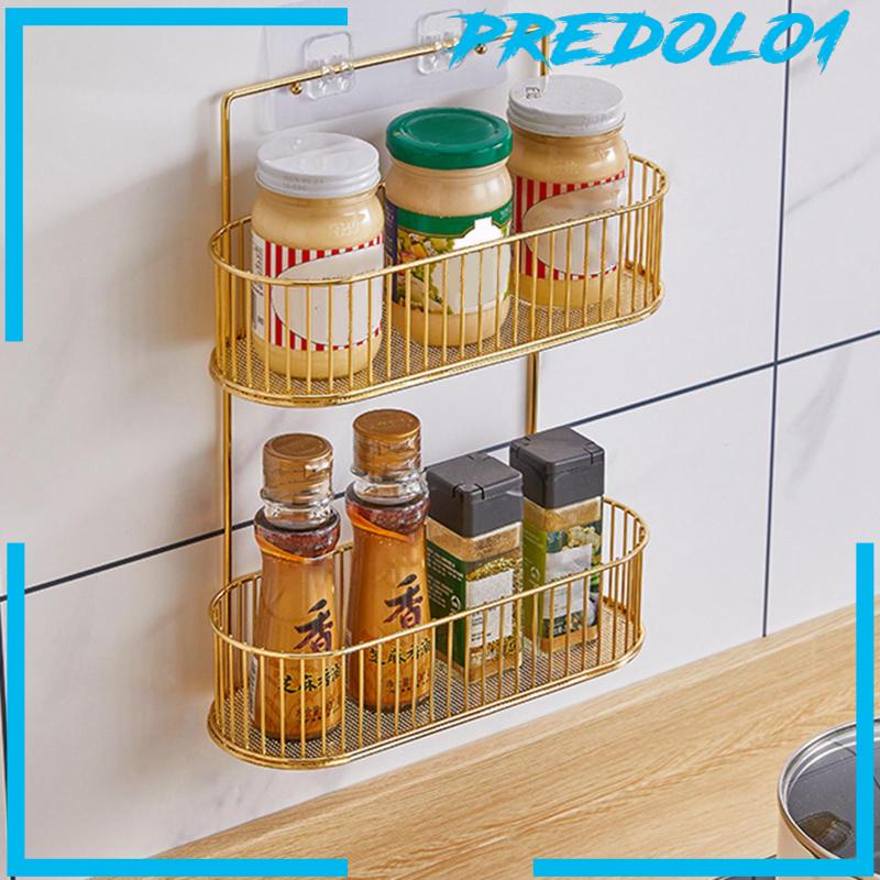 [Predolo1] Keranjang Penyimpanan Kamar Mandi Tempat Shampoo Tempel Dinding Shower Caddy Tanpa Bor