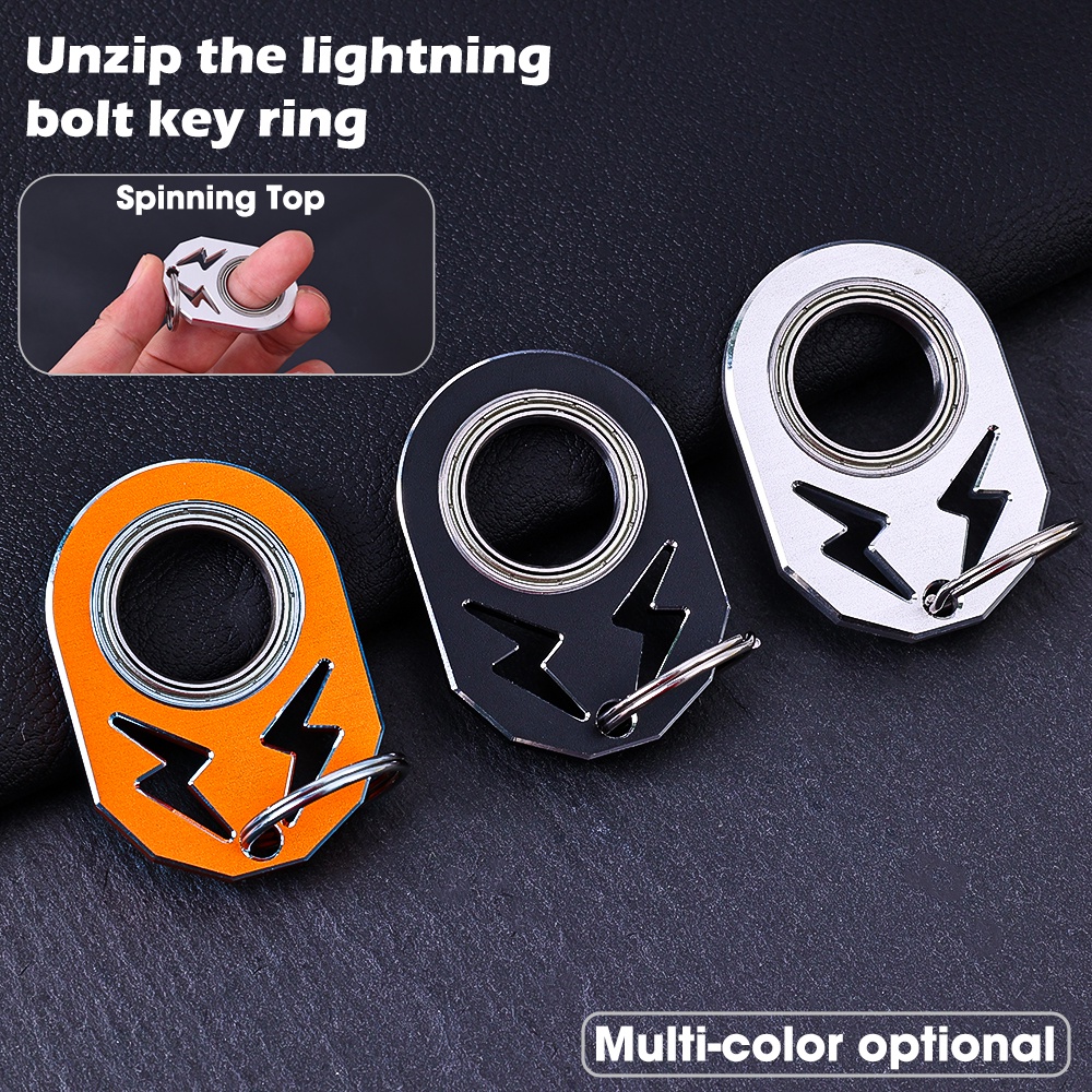 Mainan Tangan Untuk Hadiah Pereda Kecemasan Meringankan Gelisah Mainan Dewasa Ujung Jari Logam Spinner Boredom Rotator Fluorescence Antistress Hadiah Pesta Ulang Tahun Rotasi Keychain Finger Key Ring