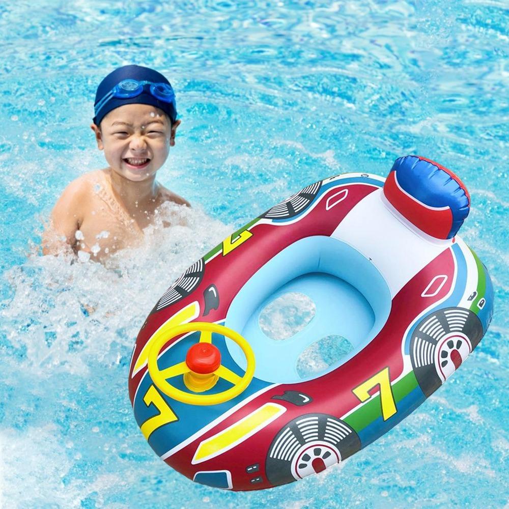 NEEDWAY Cincin Renang Tiup Lucu Safety Anak Lingkaran Mandi Pelampung Perahu Float Swim Ring Child Swim Ring Baby Float Seat Kids Swim Accessories Baby Float Boat