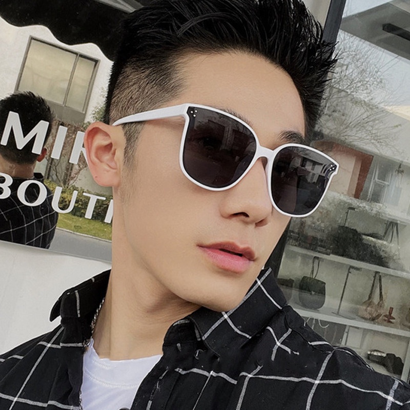 Papaozhu Ins Trendi Putih Oversized Kacamata Hitam Untuk Wanita Pria Elegan Perlindungan UV400 Besar Square Shades Liburan Outdoor Photograph Eyewear