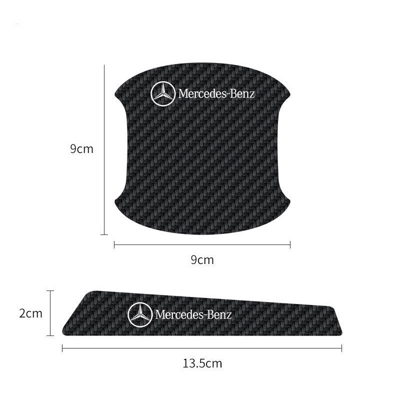 Stiker Gagang Pintu luminous Mobil Dengan Motif Serat Karbon anti Gores Stiker Pelindung Gagang Pintu Mobil Door bowl protection film Handle anti-Tabrakan str