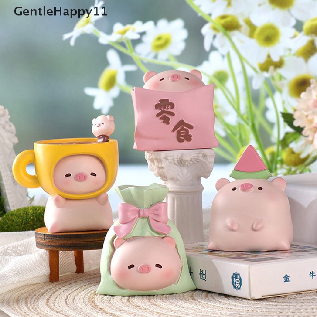 Gentlehappy Pink Pig Blind Box Creative Cup Pig Bowknot Cangkir Kopi Teko Babi Kejutan Mainan id