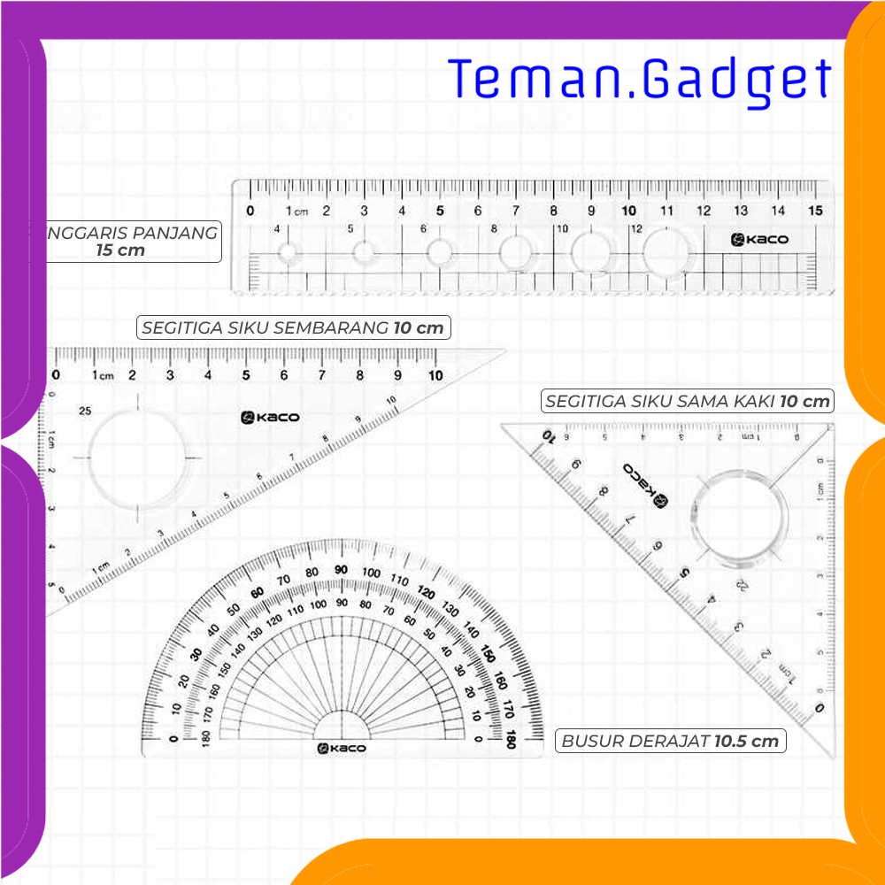 TG - ATK KACO Right Choice Set Penggaris Ruler Set 4 Pcs - K1427