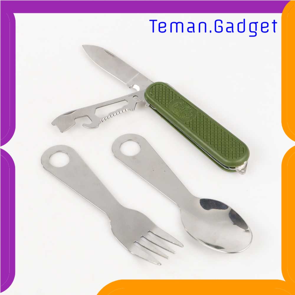 TG - DPR SunnyOutdoor Sendok Garpu Pisau Lipat Multitool Stainless Steel - SV4