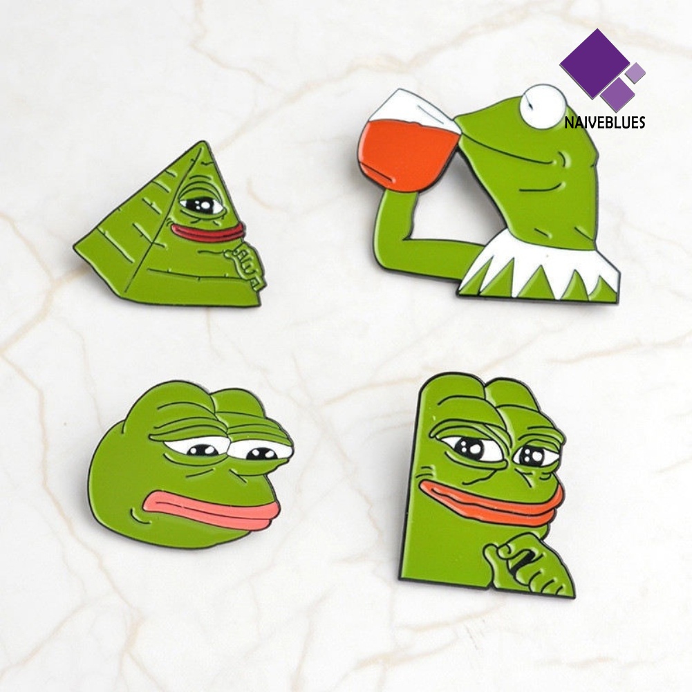 &lt; Naiveblues &gt; Lucu Pepe The Frog Kartun Enamel Bros Perhiasan Lencana Baju