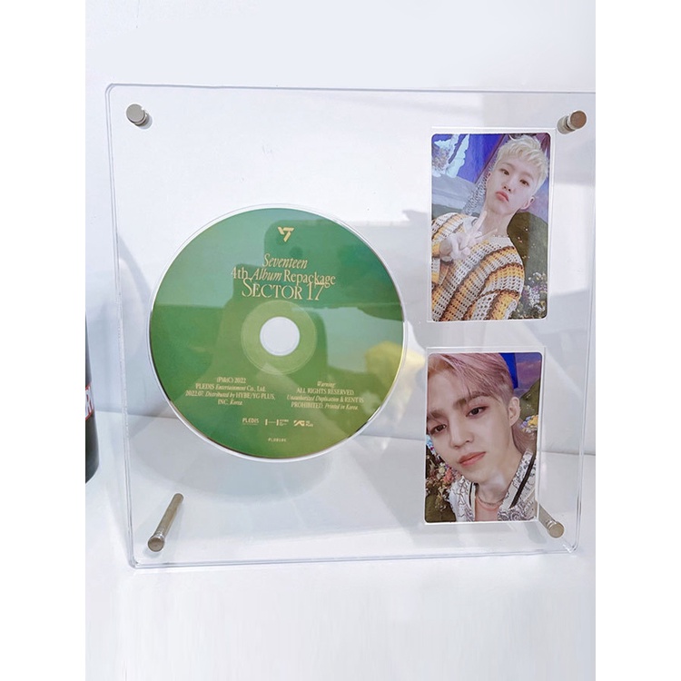 Bingkai Foto Klasik 1PC Akrilik Transparan Magnetik CD Photocard Display Stand K-pop Penyimpanan Album Desktop Display Dekorasi Case