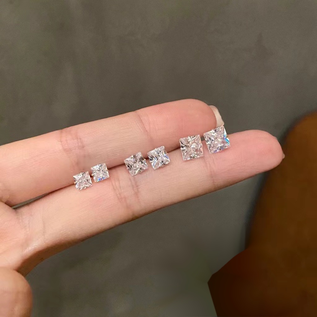 Fashion Zirkon Berlian Imitasi S925 Perak Anting Jarum