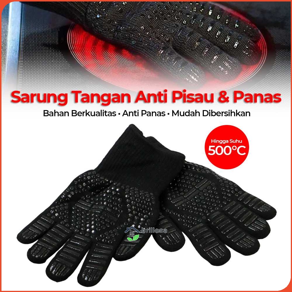 Weibolshout Sarung Tangan Anti Pisau &amp; Panas Heat Resistant Oven - W43