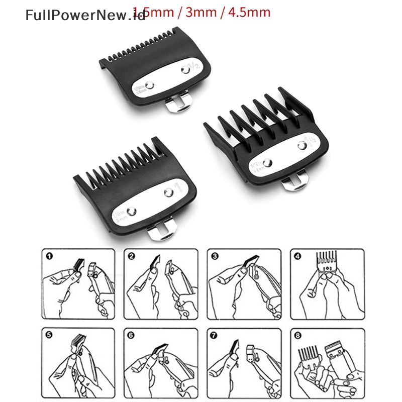 Power 2/3PCS Sisir Panduan Cutg Profesional Sisir Batas Gunting Rambut Dengan Klip Logam ID