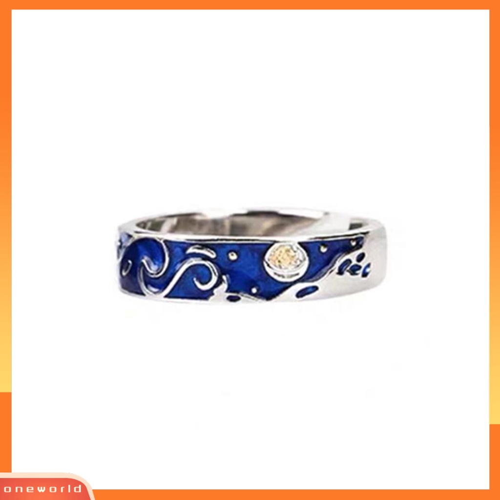 [EONE] 1pc Lover Ring Simple Style Silver Plated Geometric Adjustable Opening Design Dress Up Hadiah Anniversary Pria Wanita Langit Berbintang Cincin Jari Pasangan Perhiasan Aksesori Busana
