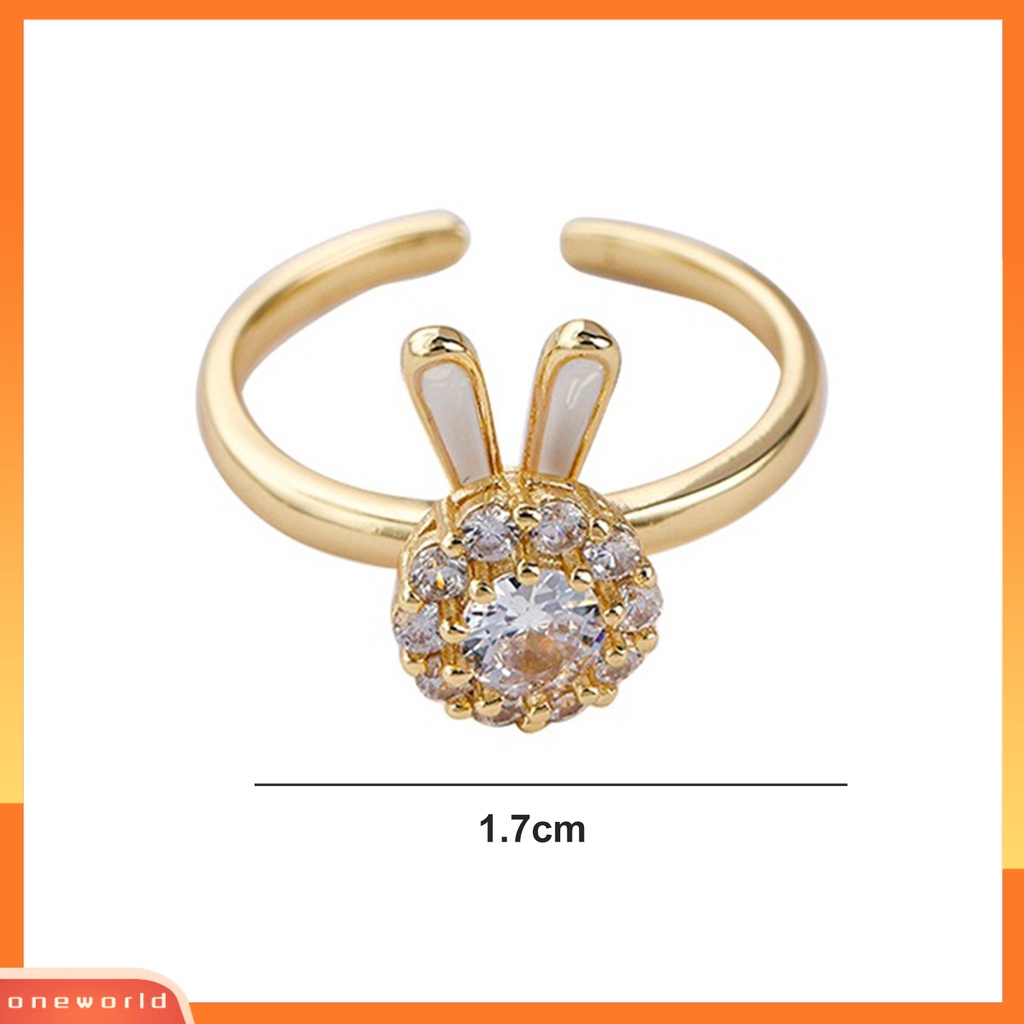 [EONE] Knuckle Ring Electroplating Cubic Zirconia Geometris Adjustable High Gloss Dress Up Hypoallergenic Halus Kelinci Pesona Terbuka Cincin Wanita Perhiasan