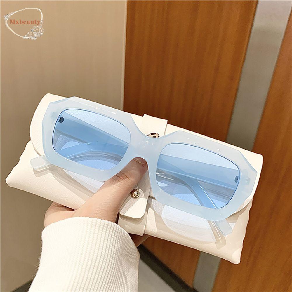 Mxbeauty Kacamata Poligon Geometris Sederhana Kaca Mata Anti Radiasi Untuk Wanita UV Protection Protection Glasses Candy Color Irregular Male Female Eyewear Women Glasses