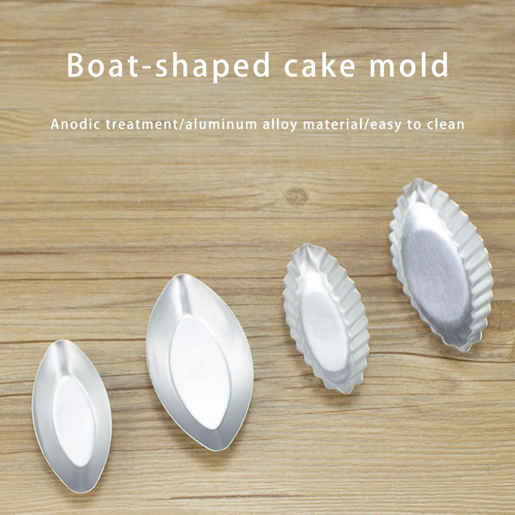 5buah Cetakan Kue Bentuk Perahu Egg Tart Puding Baking Bahan Aluminium Alloy Alat Dekorasi Dapur Cookies Mould Home