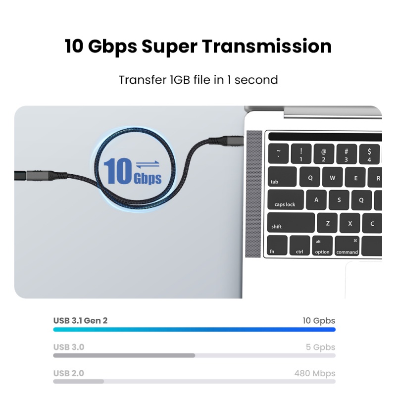 Kabel Ekstensi USB C Male to Female Tipe C USB3.2 Gen2 Kabel Extender Fitur Lengkap Untuk MacBook Pro Samsung S20