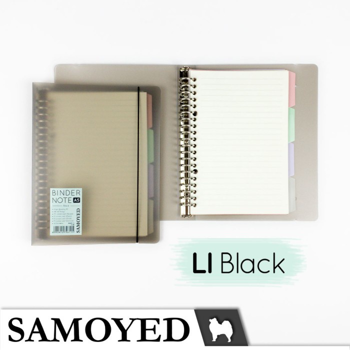 

Binder Note / Loose Leaf Binder A5 - 20 Ring Samoyed BNNT-11 - LI Black -RTUOLSP