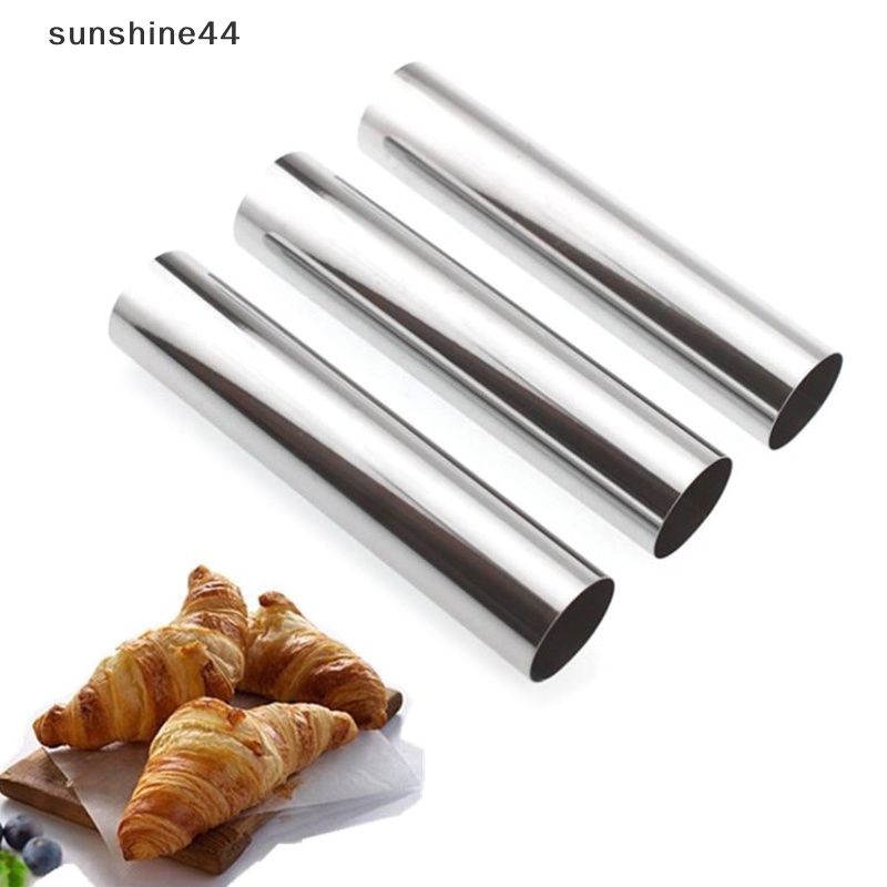 Sunshine 5Pcs Stainless Steel Bentuk Cannoli Cream Tabung Shell Tanduk Cetakan Kue Kering Alat Baking ID