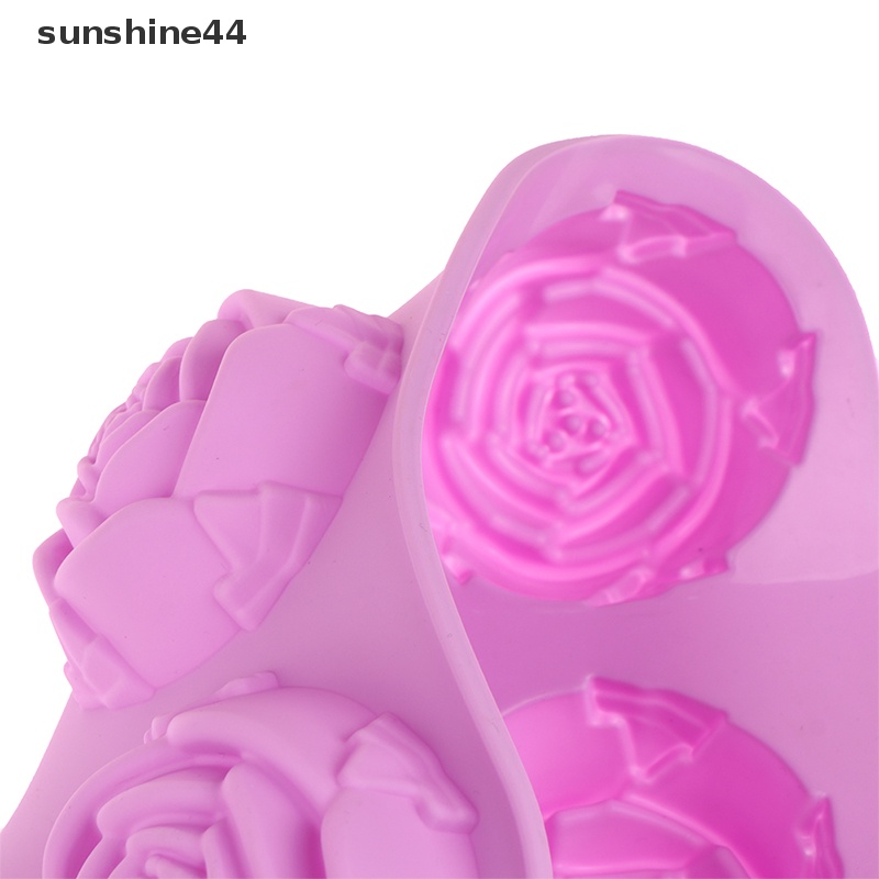 Sunshine 1Pc 6-Rose Flower Silicone Cake Ice Cream Cetakan Coklat Sabun Cetakan Silikon ID