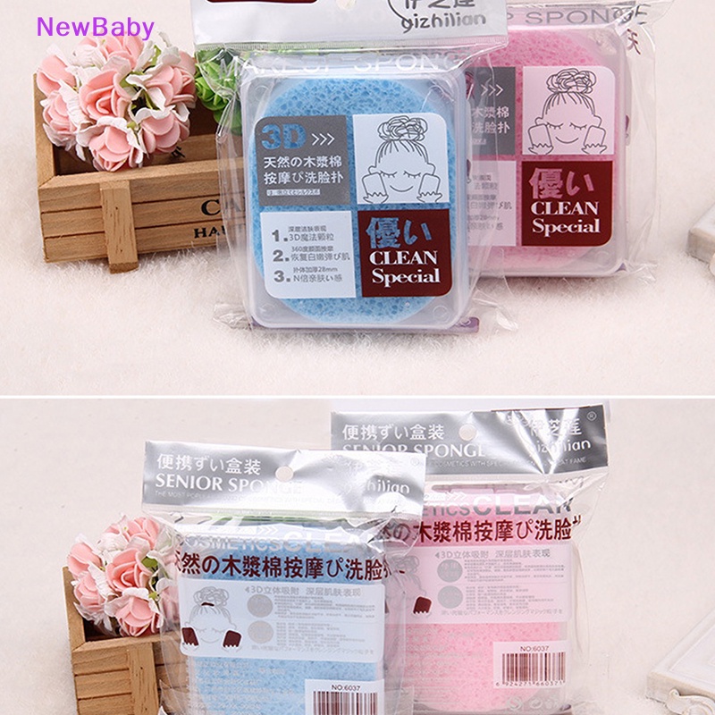 Newbaby Facial Clean Sponge Puff Pembersih Wajah Wash Pad Spons Penyerap Untuk Paing ID