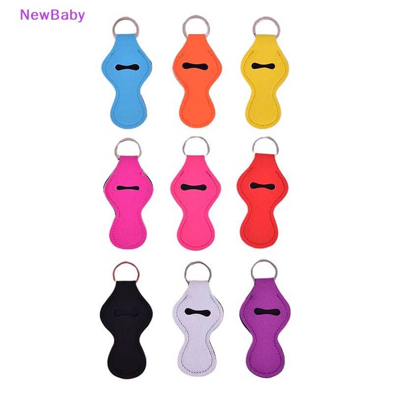 Newbaby Neoprene Floral Waterproof Lip Chap Lip Balm Holder Tas Gantungan Kunci ID