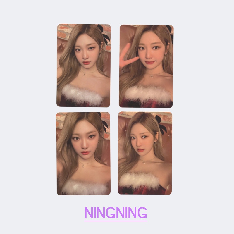 4-16pcs/set AESPA PINK Natal Photocards NINGNING KARINA GISELLE Musim Dingin Lomo Kartu Kpop Postcards