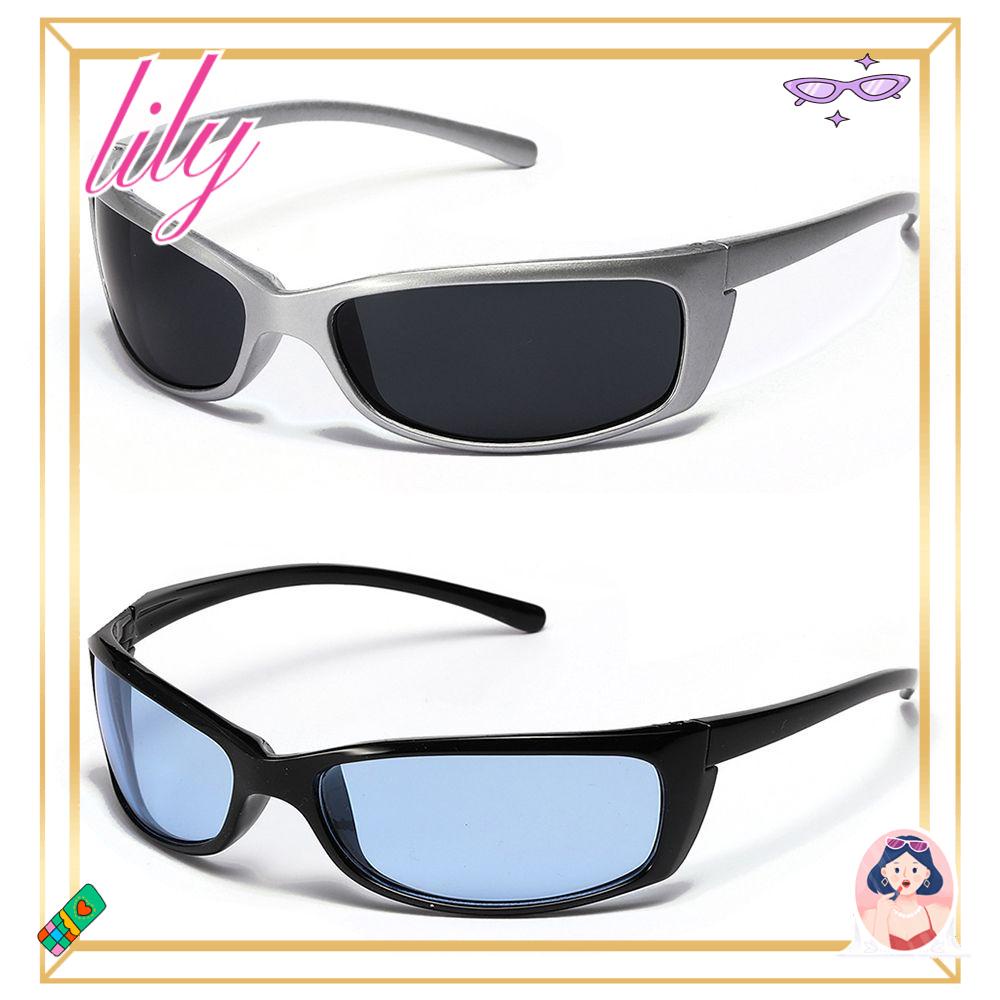 Lily Wrap Around Kacamata Hitam Wanita Pria Futuristik UV400 Sport Shades