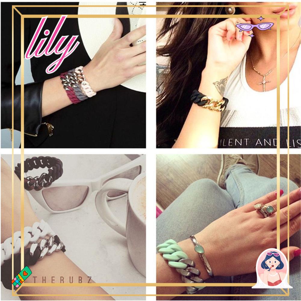 Lily Gelang Rantai Silikon Fashion Permen Warna Perhiasan Energi Bracelet