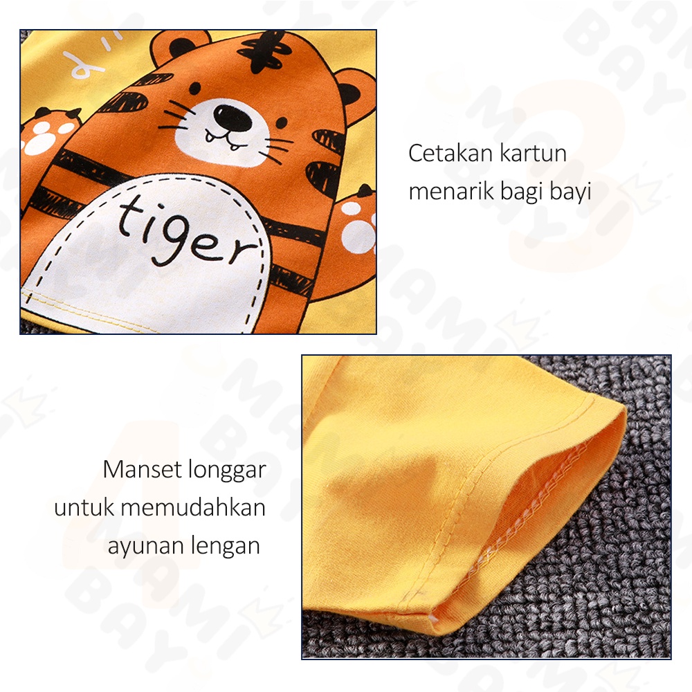 OKEYI Setelan Baju Bayi Lengan Pendek Motif Lucu Kaos Anak Bayi Set Import 0-1Tahun