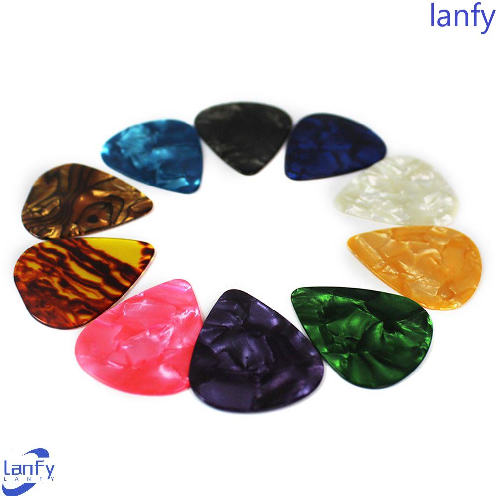 Lanfy 10pcs Picks Gitar Segitiga Ukulele Gitar Akustik Mediator Aksesoris Gitar Bagian Gitar Elektrik