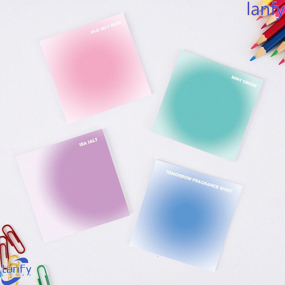 Lanfy Tearable Memo Pad Gradient Color Gentle Halo Scrapbooking Siswa Alat Tulis Perlengkapan Sekolah Bookmark Stiker Pesan Notes