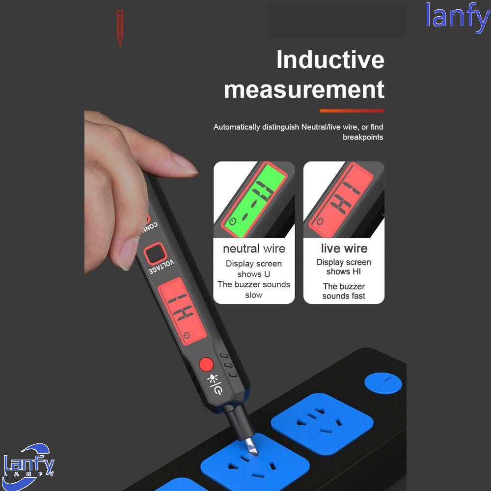 Lanfy Detektor Tegangan Listrik Test Pensil Dengan Senter Digital Tester Sirkuit Tester Indikator Tegangan Multimeter Digital Voltage Tester