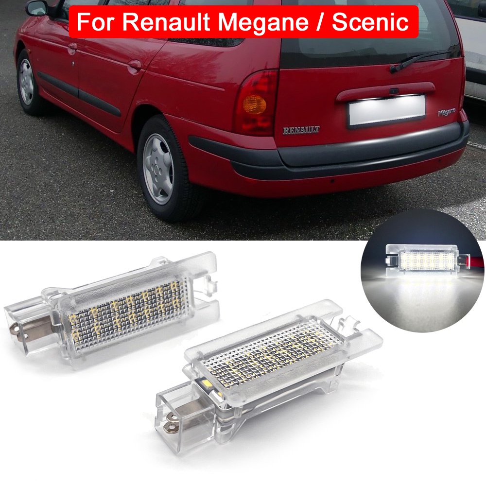 2pcs Rakitan Lampu Plat Nomor Lisensi LED Putih Untuk Renault Megane I 1996-2003 Megane Scenic 1997-1999 Scenic I 1999-2003