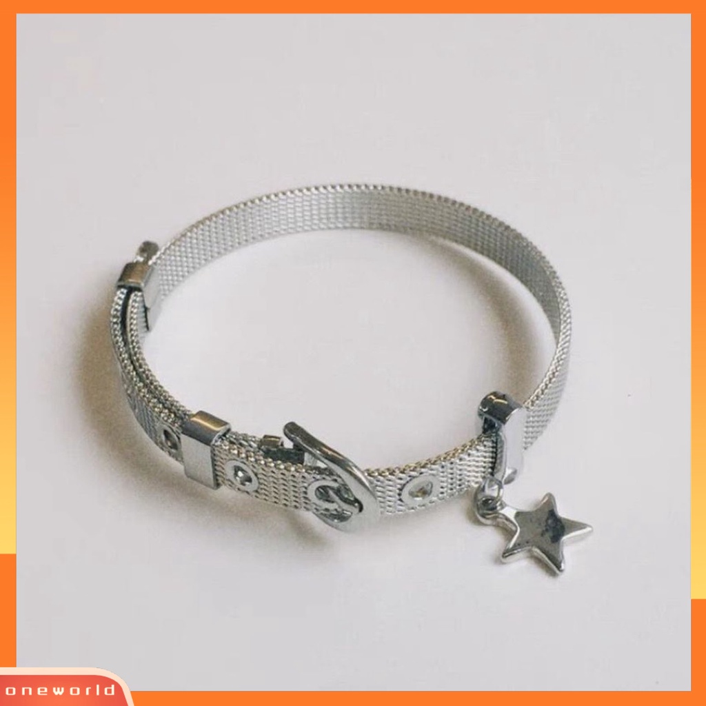 [EONE] Wanita Gelang Punk Adjustable Irregular Belt Gaya Bermata Lebar Hias Hadiah Gadis Bintang Pesona Liontin Gelang Fashion Perhiasan Untuk Pesta