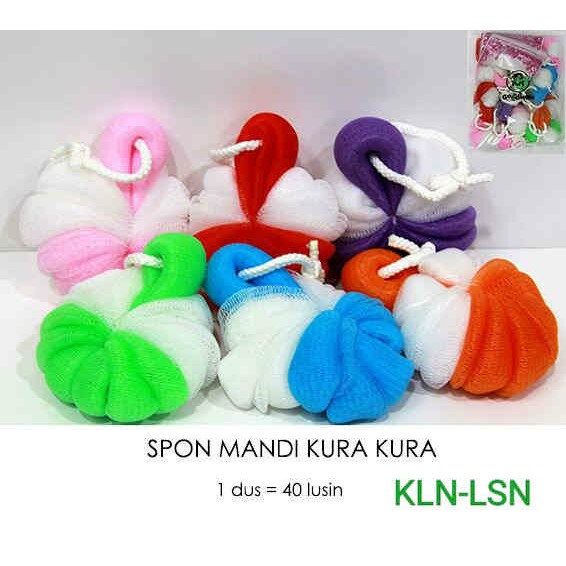 Spoon Mandi Badan Putih Warna - Type Kura Kura / Shower Puff Spons / Spon Jaring Bathroom Bahan Halus