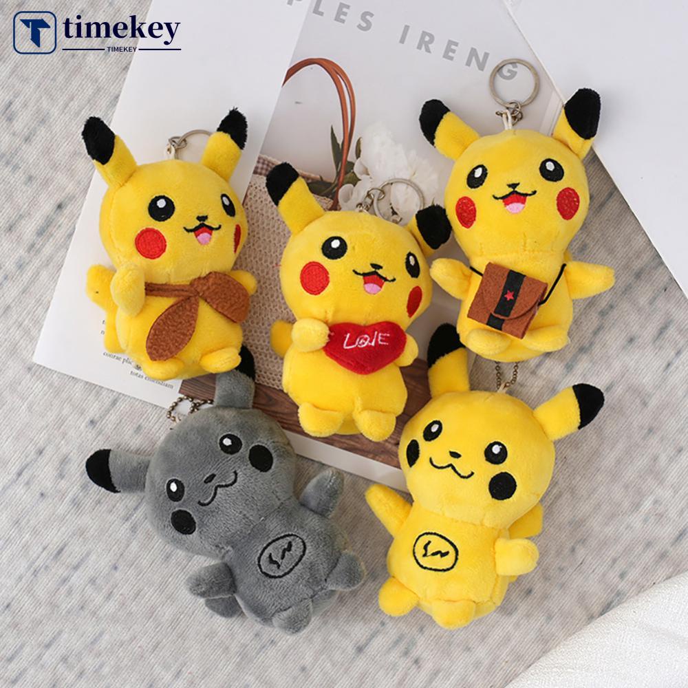 Timekey 1PC 13cm Lucu Pokémon Mainan Mewah Gantungan Kunci Indah Tas Ransel Liontin Pikachu Keyrings Dekorasi Gantungan Kunci Mainan Mewah U2Z6